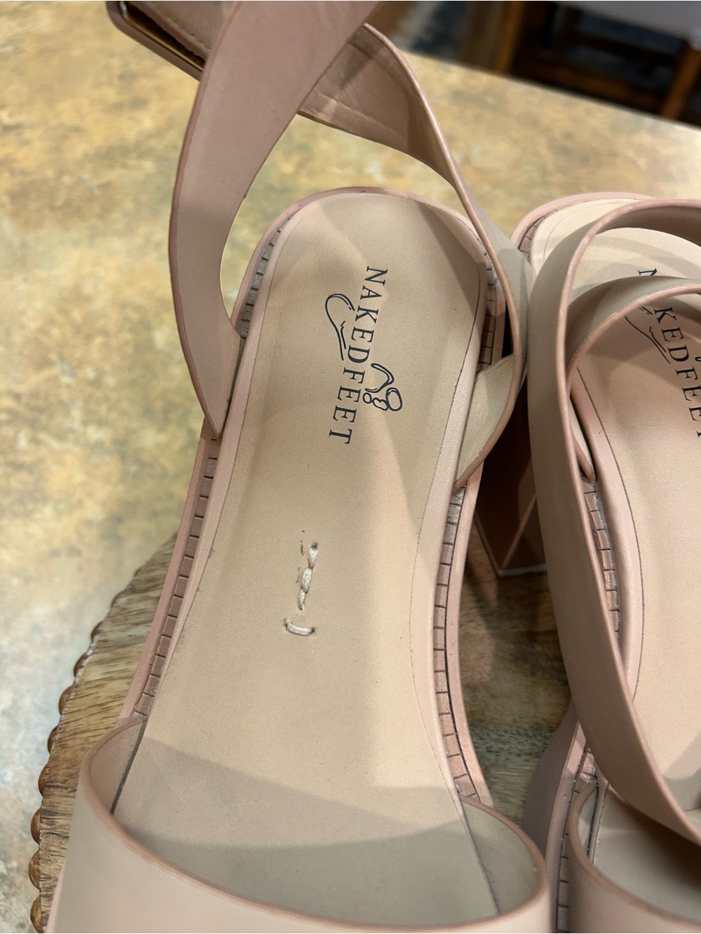 Naked Feet Iconoclost  Rosette Block Heel Sandal with Ankle Strap - Picture 9 of 15